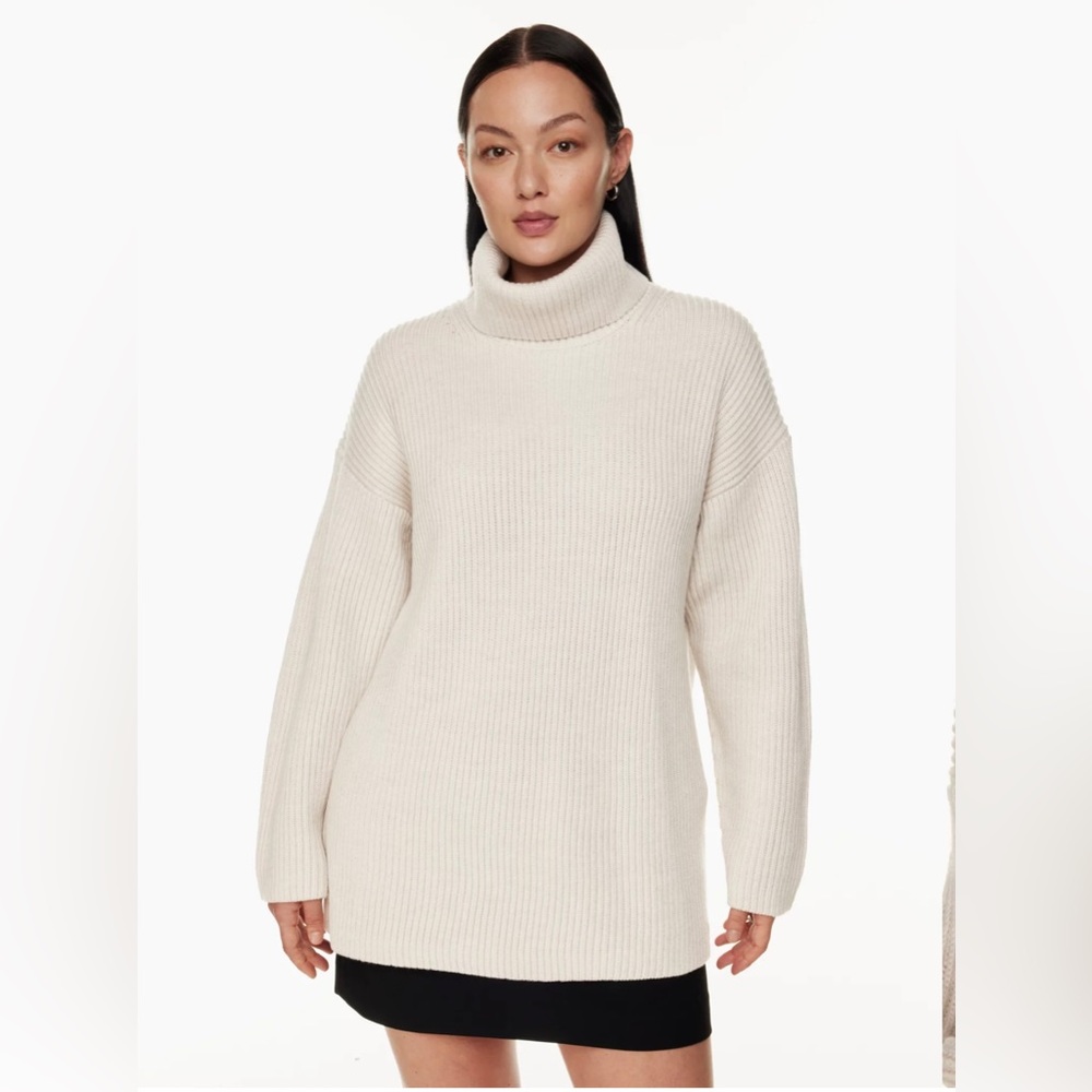 Aritzia Babaton Mallo turtleneck sweater in Heather Birch